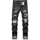 Men's Grey Slimming Ripped Fit Jeans